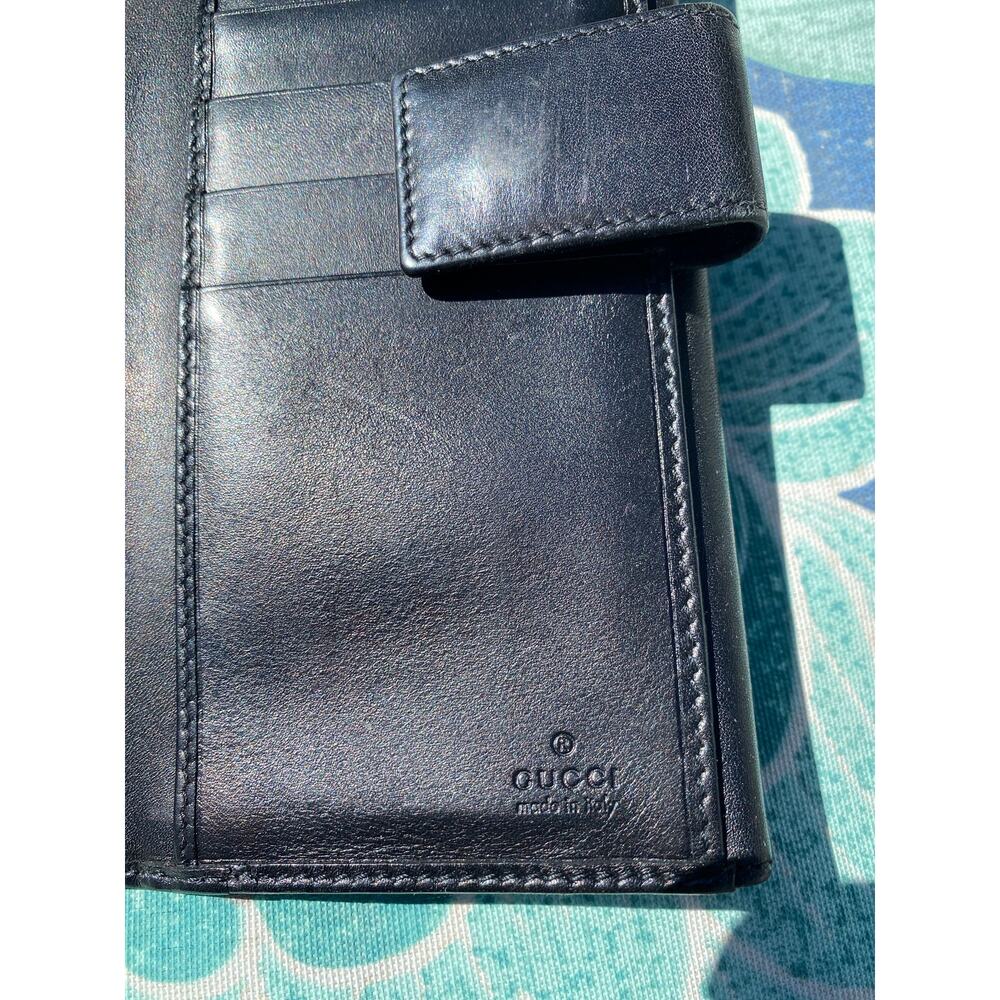 GUCCI Long Wallet Black Men's From Japan i14574 - Picture 14 of 16